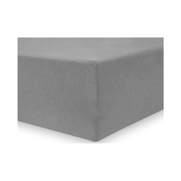 Szare prześcieradło elastyczne DecoKing Nephrite, 160/180x200 cm-image-1