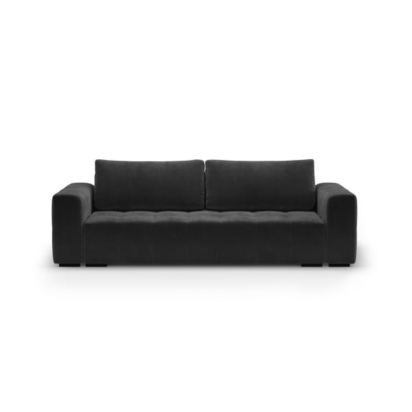Ciemnoszara aksamitna rozkładana sofa Milo Casa Luca