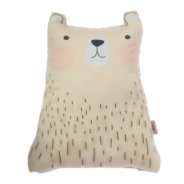 Brązowa poduszka dziecięca z domieszką bawełny Mike & Co. NEW YORK Pillow Toy Bear Cute, 22x30 cm