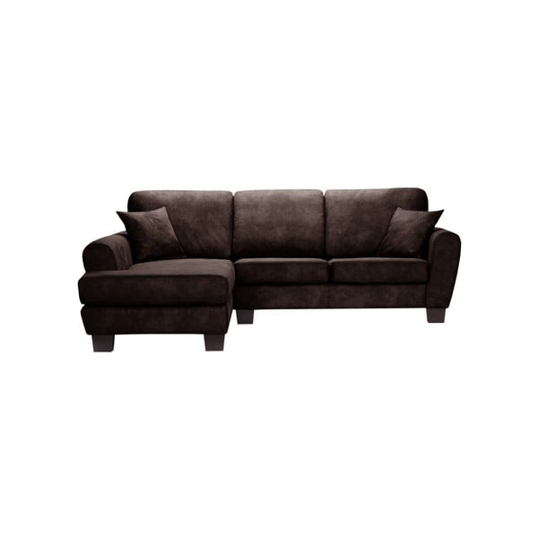 Ciemnobrązowa sofa narożna z szezlongiem po lewej stronie Rodier Intérieus Tweed2