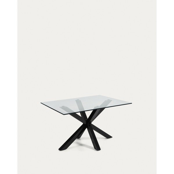 Czarny stolik ze szklanym blatem 70x130 cm Argo – Kave Home