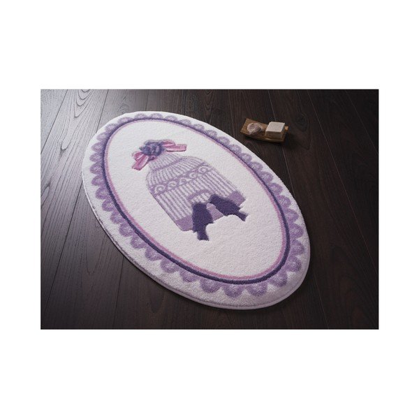Fioletowy dywanik łazienkowy Confetti Bathmats Birdcage, dł. 133 cm-image-1