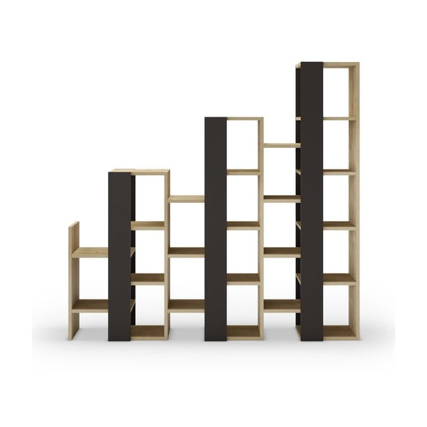 Czarny regał w dekorze dębu 158x151 cm Anissa – Marckeric