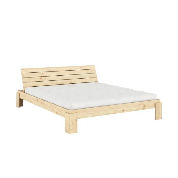 Łóżko dwuosobowe z litego drewna sosnowego ze stelażem 180x200 cm w naturalnym kolorze Layers – Karup Design-image-3