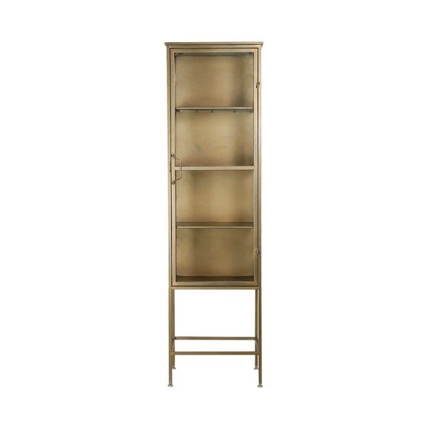 Metalowa witryna w kolorze złota 47,5x170 cm Dagenham – Côté Table