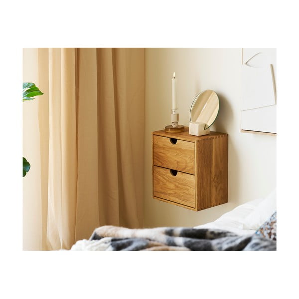 Wielopoziomowa półka z litego drewna dębowego w naturalnym kolorze 18 cm Townsville – House Nordic-image-4