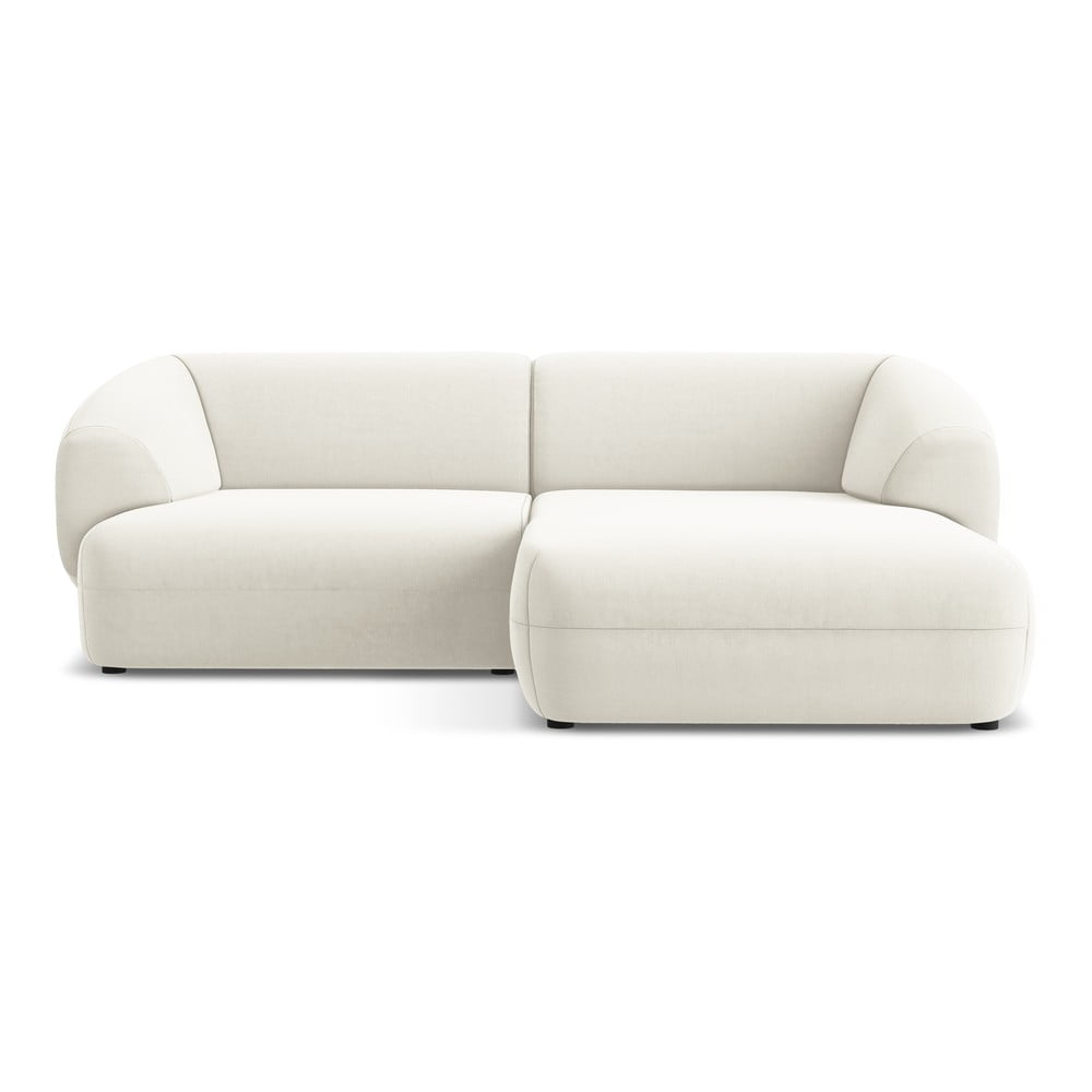 Biały aksamitny narożnik (prawostronny) Moana – Makamii