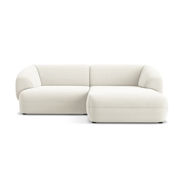 Biały aksamitny narożnik (prawostronny) Moana – Makamii