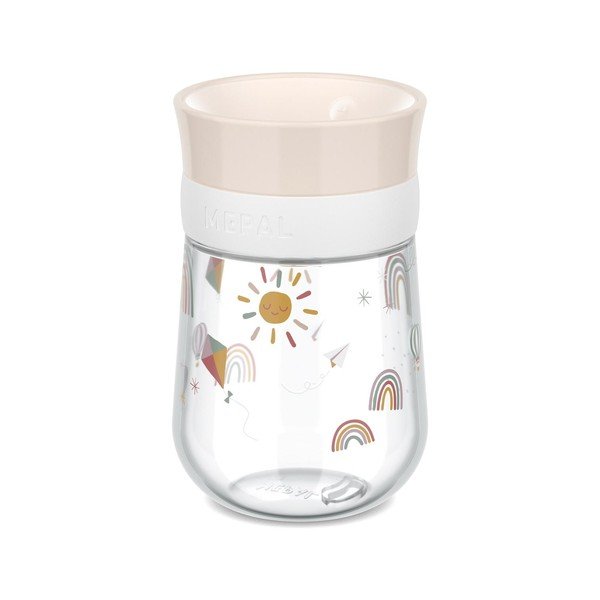 Beżowy plastikowy kubek dla dzieci 300 ml Sunshine & Rainbow – Mepal