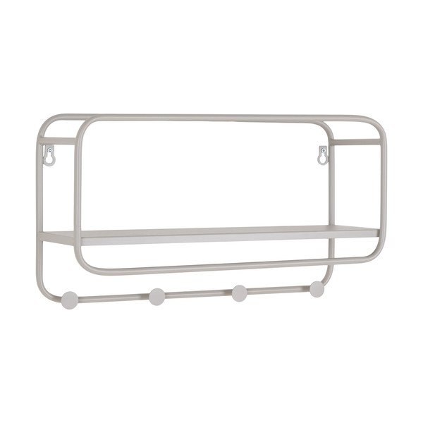 Jasnoszary metalowy wieszak ścienny z półką Feira – House Nordic-image-2