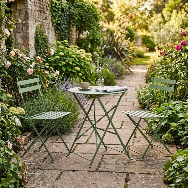 Szałwiowy stalowy zestaw mebli ogrodowych dla 2 osób Austin – Bizzotto-image-1