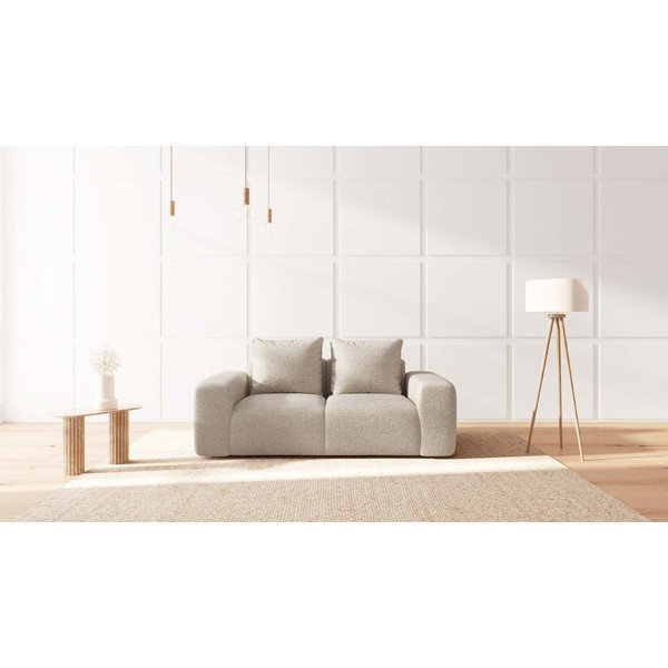 Beżowa sofa z materiału bouclé Bouclé 212 cm Feiro – MESONICA-image-1
