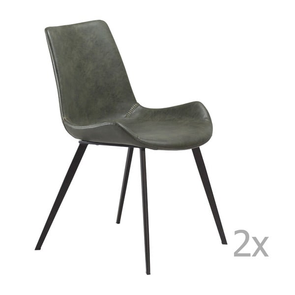 Zestaw 2 zielonych krzeseł DAN– FORM Hype Faux