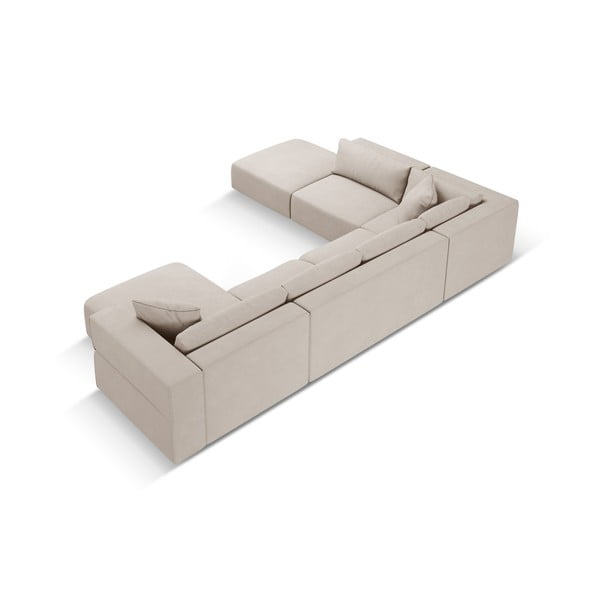 Beżowy narożnik (lewostronny/w kształcie litery U) Esther – Milo Casa-image-3