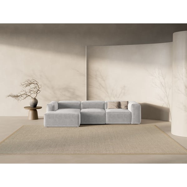 Jasnoszary narożnik (lewostronny/z szezlongiem) Bergamo – Cosmopolitan Design-image-1
