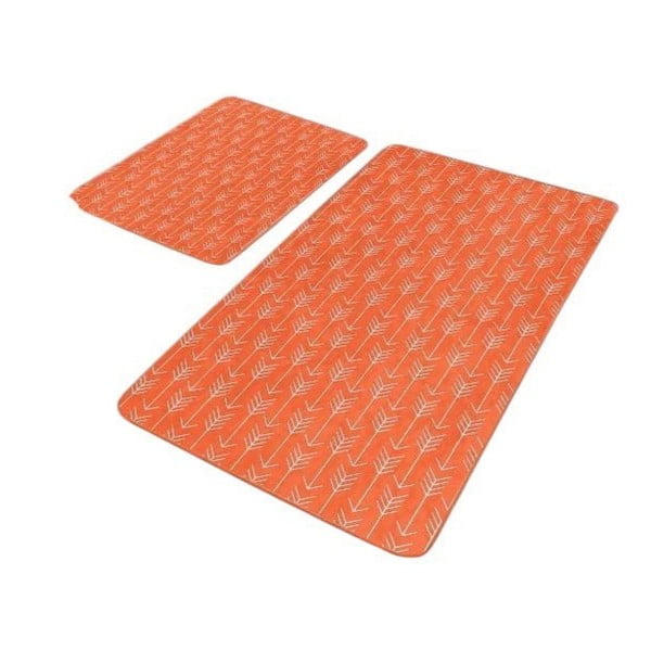 Aksamitne dywaniki łazienkowe w kolorze terakoty zestaw 2 szt. 60x100 cm – Mila Home