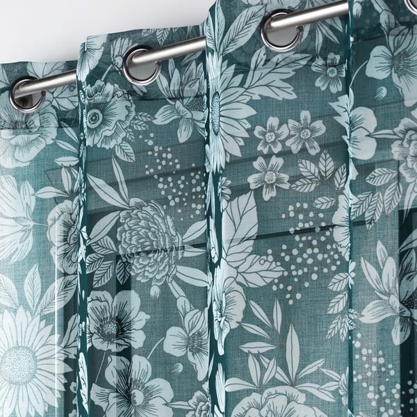 Niebieska firanka z woalu 140x280 cm Milady – douceur d'intérieur-image-1