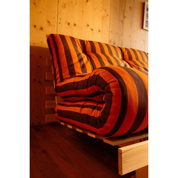 Pomarańczowy/brązowy fotel futon/drewniany Roots – Karup-image-4