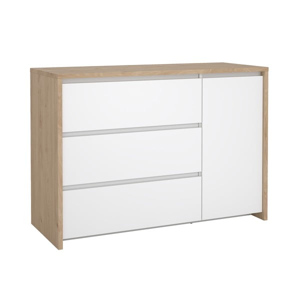 Biało-naturalna komoda w dekorze dębu 119x84x48 cm Next – Tvilum-image-2