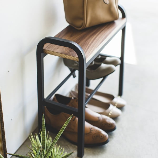 Czarno-naturalny metalowy regał na buty Tower – YAMAZAKI-image-3