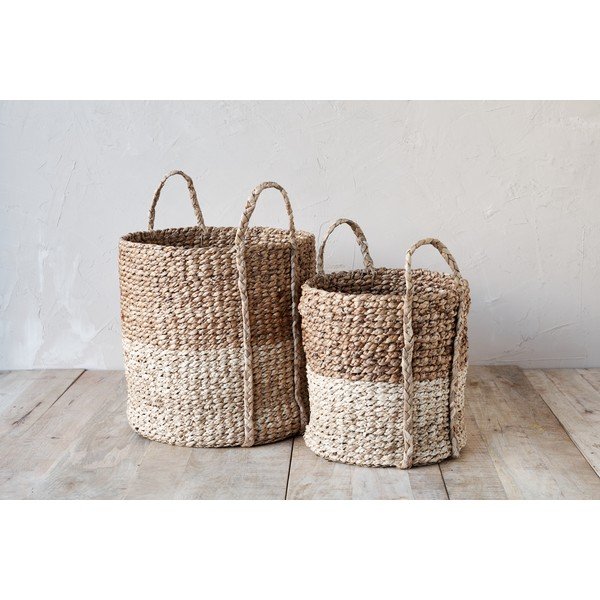 Koszyk z hiacyntu wodnego i liści kukurydzy Nkuku Nkomi, ø 40 cm-image-1