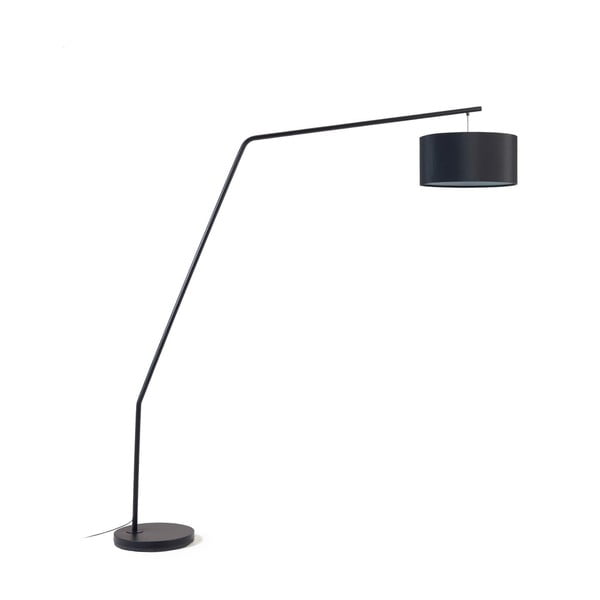 Czarna lampa stojąca z tekstylnym kloszem (wysokość 221,5 cm) Ciana – Kave Home