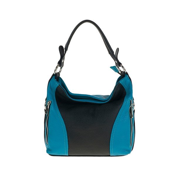 Niebiesko-czarna skórzana torebka Pitti Bags Erin