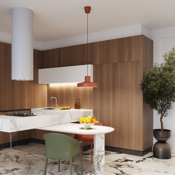 Pomarańczowa lampa wisząca z metalowym kloszem Vito – Sollux-image-2