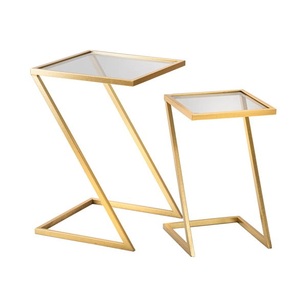 Stoliki  ze szklanym blatem zestaw 2 szt. 40x40 cm Zet – Mauro Ferretti-image-2