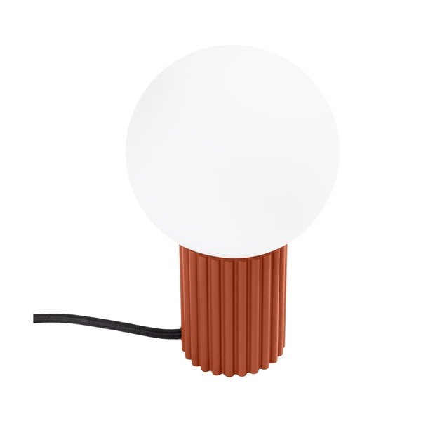 Pomarańczowa lampa stołowa ze szklanym kloszem (wysokość 19 cm) Orbital – Sollux