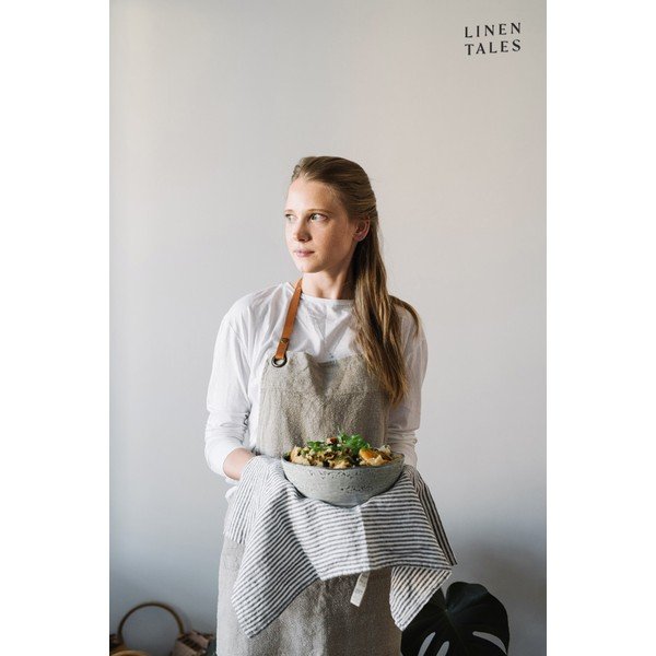 Lniana ścierka 45x65 cm Thin Black Stripes – Linen Tales-image-1