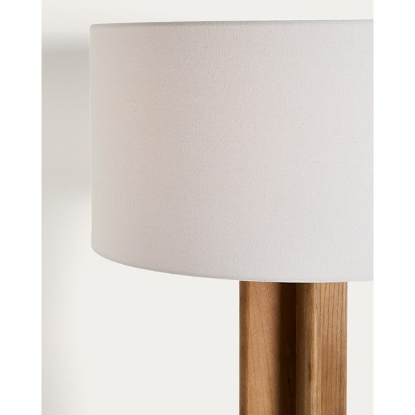 Biała/brązowa lampa stojąca z tekstylnym kloszem (wysokość 150,5 cm) Niani – Kave Home-image-2
