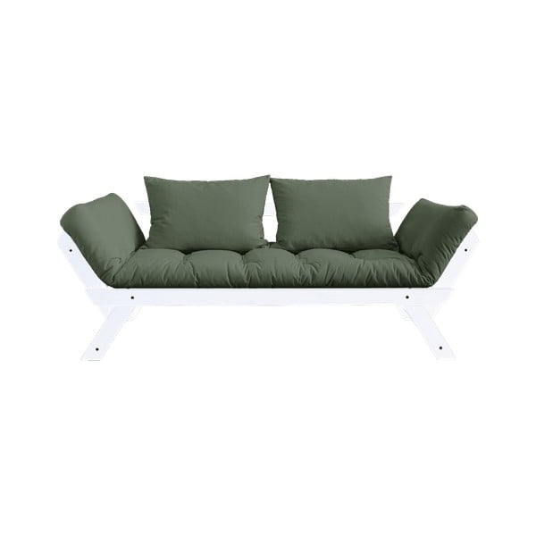 Sofa rozkładana z zielonym obiciem Karup Design Bebop White/Olive Green