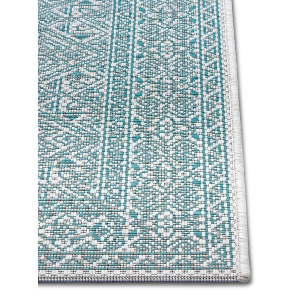 Turkusowo-beżowy chodnik zewnętrzny NORTHRUGS Cuadrado, 70x300 cm-image-2