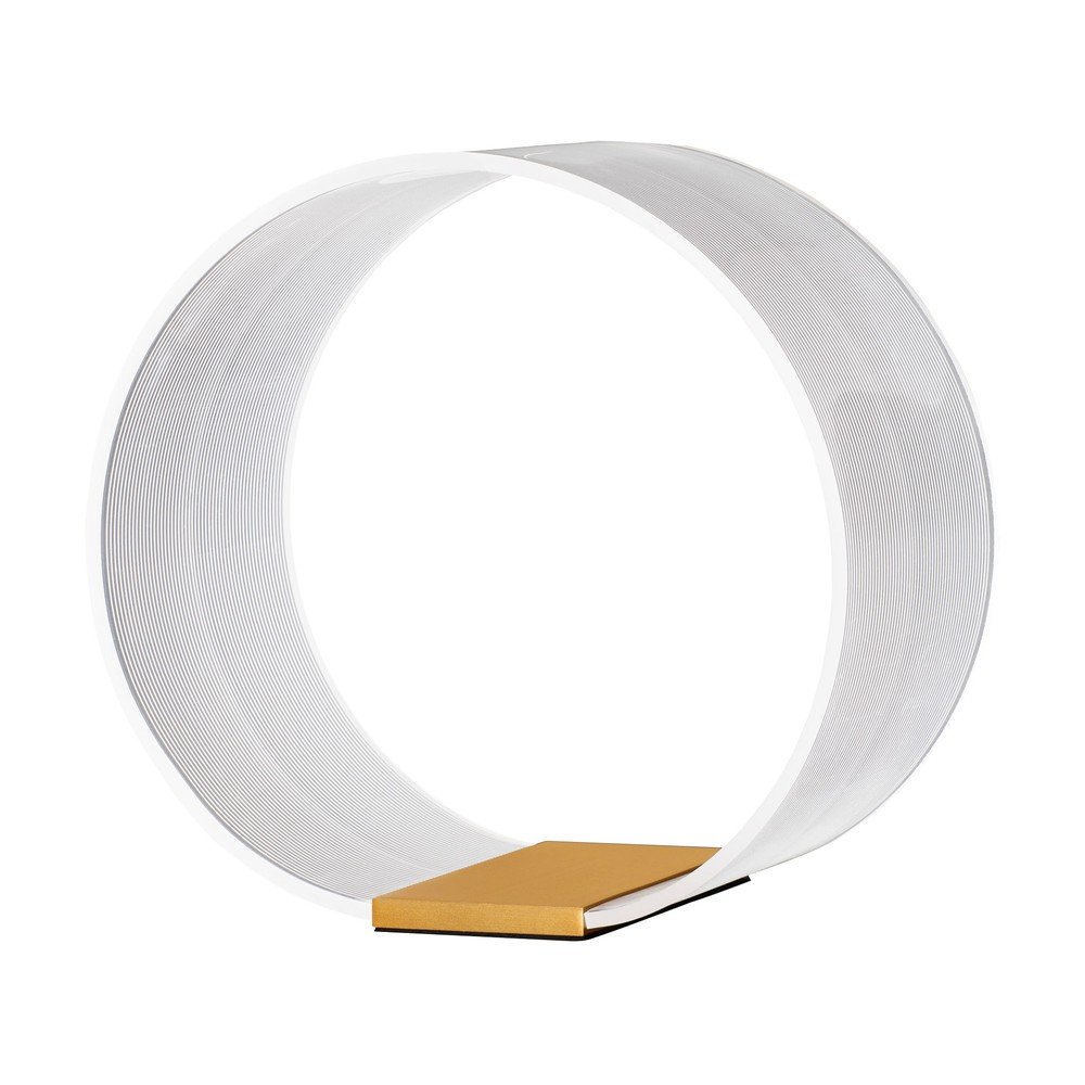 Aluminiowa lampa stołowa LED ze ściemniaczem w kolorze złota z kloszem ze szkła akrylowego (wysokość 28 cm) Valentin – Nova Luce