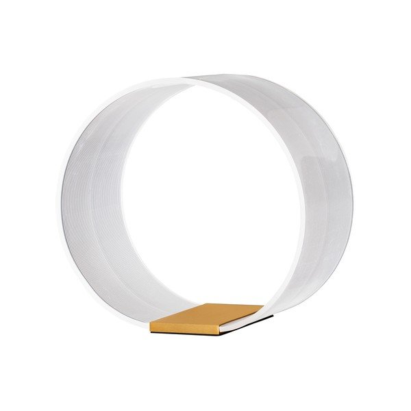 Aluminiowa lampa stołowa LED ze ściemniaczem w kolorze złota z kloszem ze szkła akrylowego (wysokość 28 cm) Valentin – Nova Luce