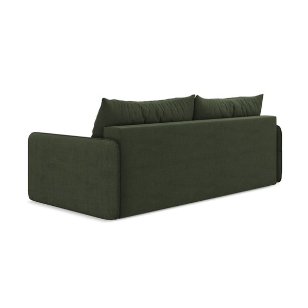 Zielona rozkładana/ze schowkiem sofa 216 cm Nanea – Makamii-image-4