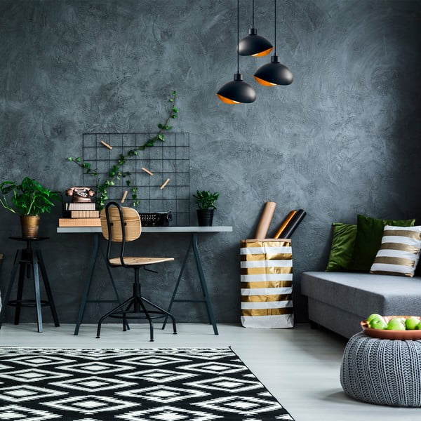 Czarna lampa wisząca z metalowym kloszem ø 50 cm Sivani – Opviq lights-image-1