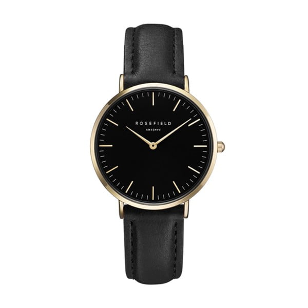 Czarno-złoty zegarek damski Rosefield The Tribeca