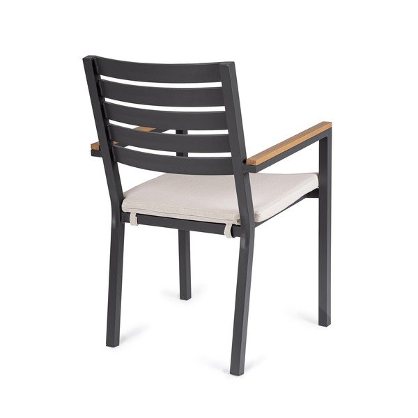 Antracytowe metalowe krzesło ogrodowe Henna – Bizzotto-image-4