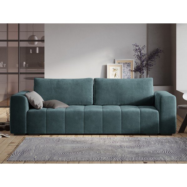 Niebieska aksamitna rozkładana sofa Milo Casa Luca-image-1