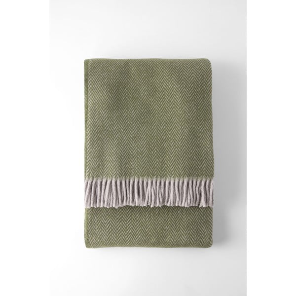 Zielony pled z domieszką bawełny Euromant Skyline, 140x180 cm