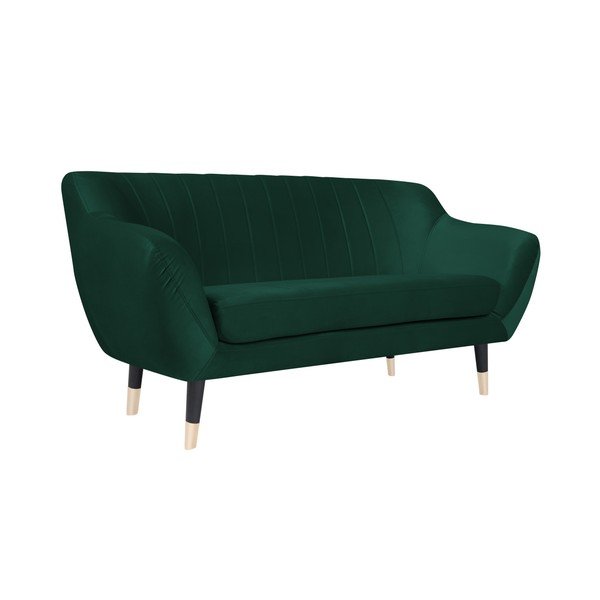 Zielona sofa z czarnymi nogami Mazzini Sofas Benito, 158 cm-image-2