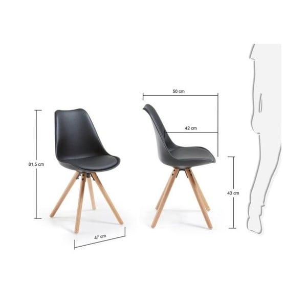 Czarne krzesło La Forma Lars-image-4
