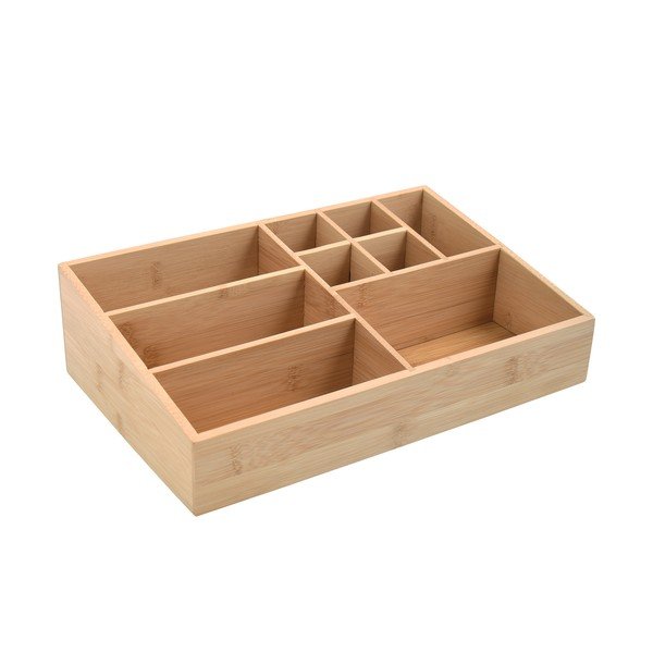 Bambusowy organizer łazienkowy na kosmetyki w naturalnym kolorze Isalys – MSV