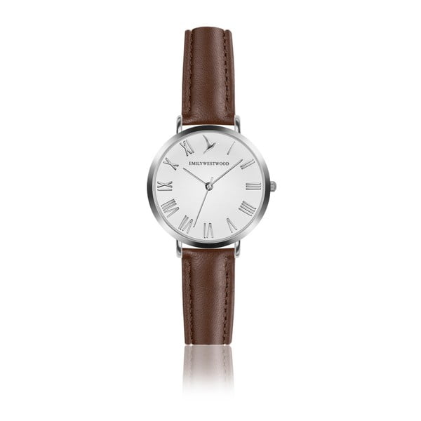 Zegarek damski z brązowym paskiem ze skóry Emily Westwood Pastel