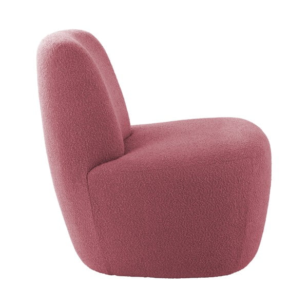 Różowy fotel z materiału bouclé Ada – Leitmotiv-image-3
