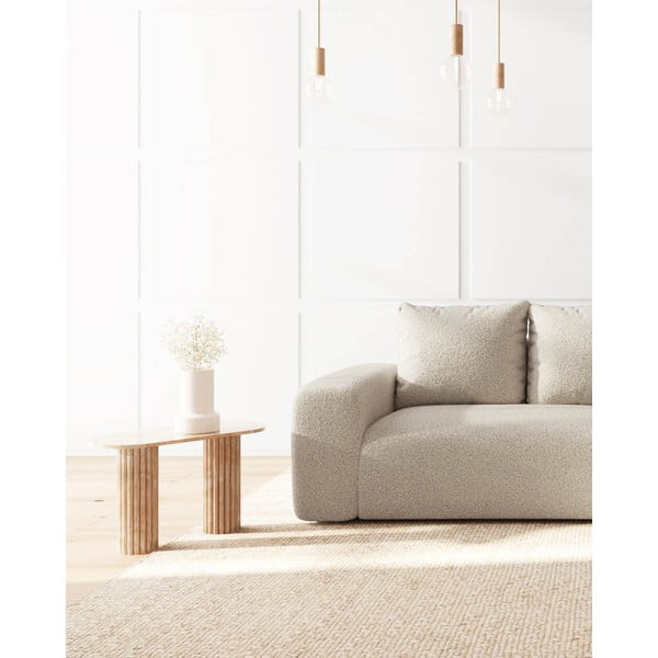 Kremowy narożnik z materiału bouclé Bouclé (prawostronny) Feiro – MESONICA-image-4