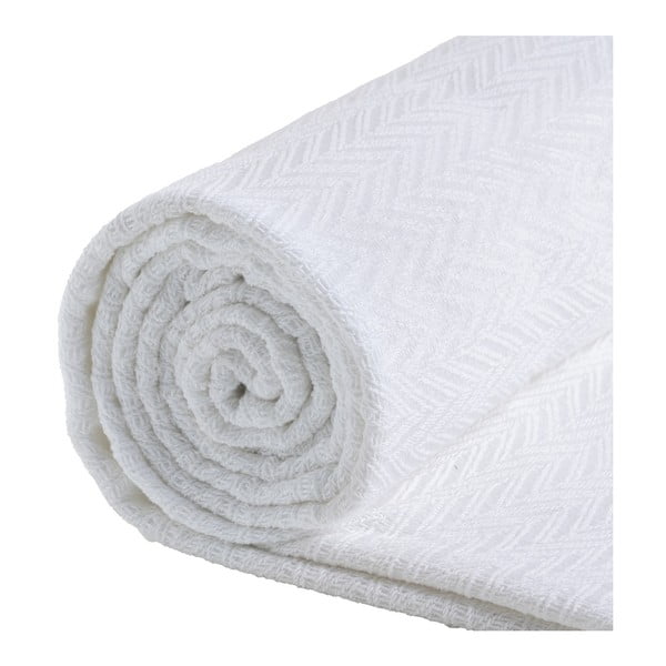 Biała narzuta z bawełny z recyklingu 260x280 cm Spike – Ixia-image-4