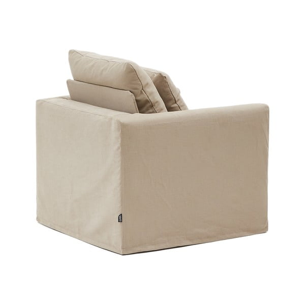 Beżowy lniany fotel Nora – Kave Home-image-4